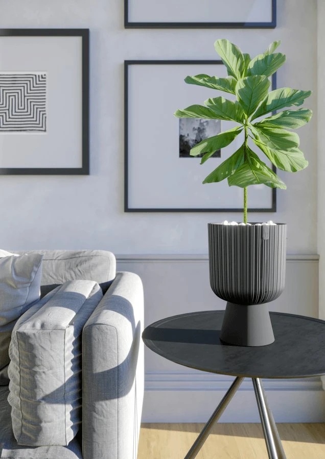 FORM PLASTIC Gėlių vazono forma plastikinė KELI MIKA 5130-014, plastikas, antracito spalvos