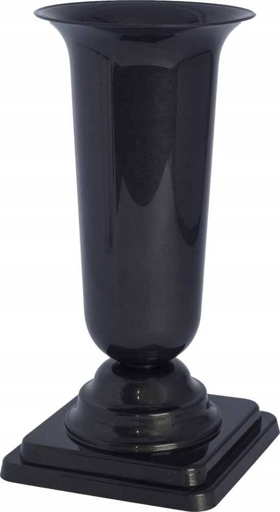 FORM PLASTIC Vaza Dama D13cm/H26.7cm juoda su met. atsp.