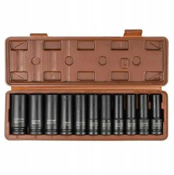 Forsage Gilaus smūgio antgalių rinkinys 1/2'' 11 vnt. (6 briaunų) (10-24mm)
