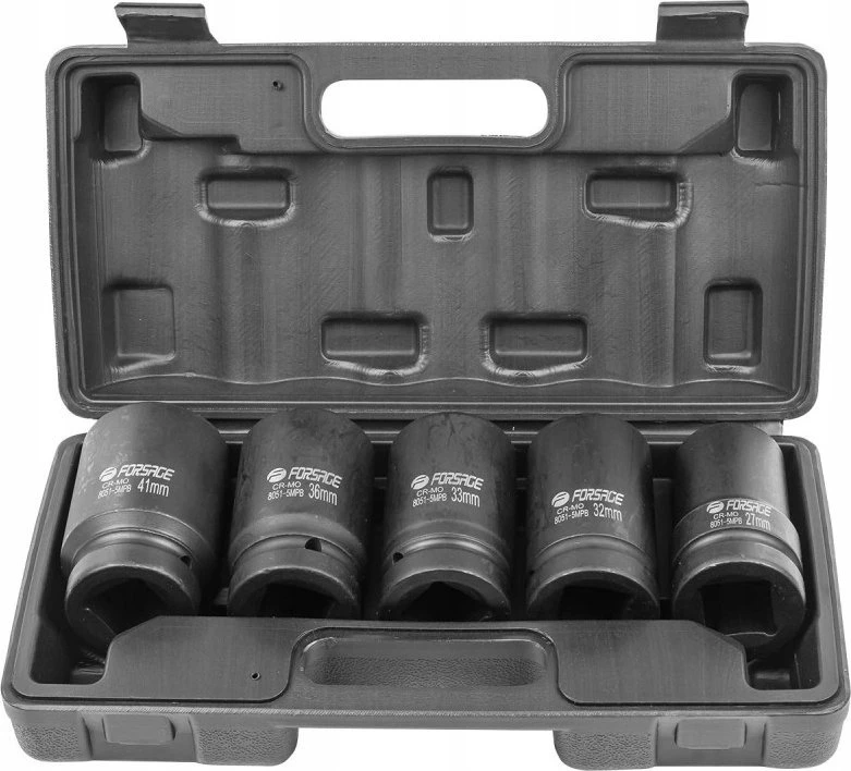 Forsage Gilaus smūgio antgalių rinkinys 1'' 5 vnt. (šešiakampiai) (27-41mm)
