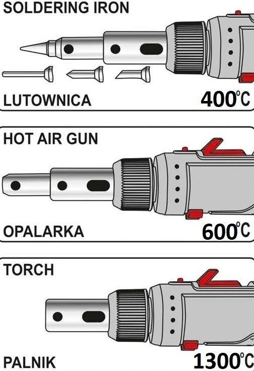 Forsage Dujinis lituoklis su antgaliais ir priedais, 8 vnt
