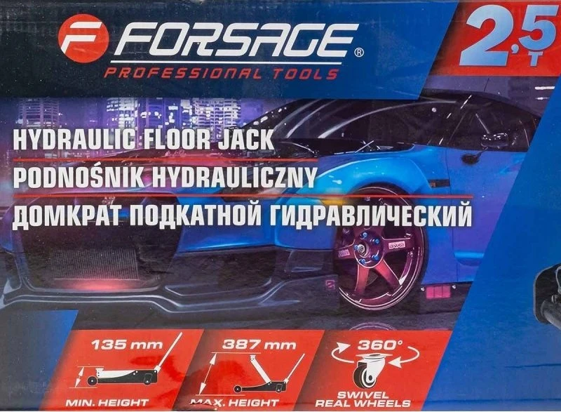 Forsage hidraulinis keltuvas 2,5 t (min. 155 mm, h max 665 mm)