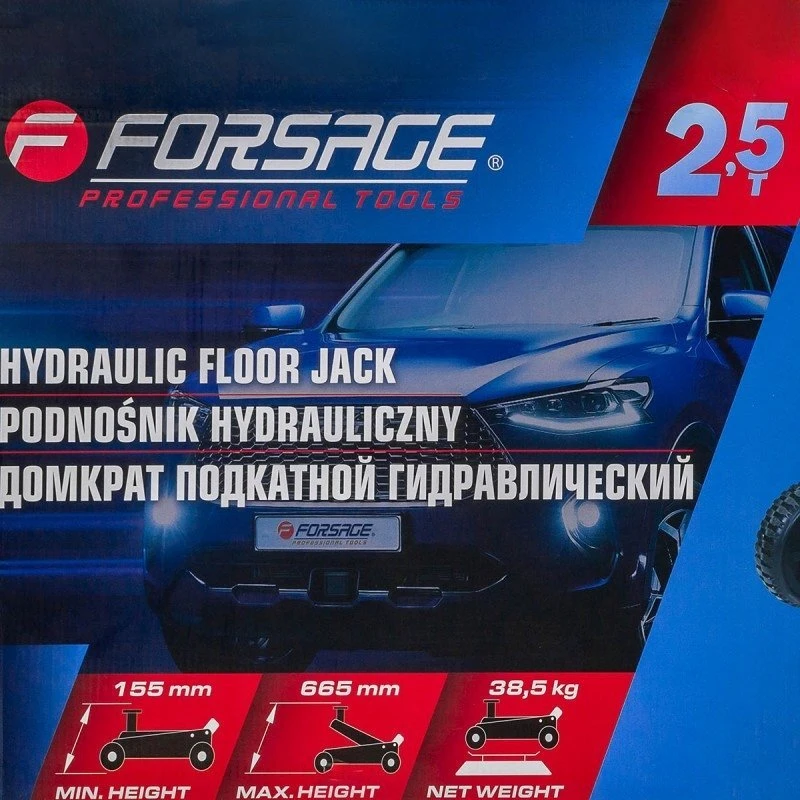 Forsage hidraulinis keltuvas 2,5 t (min. 155 mm, h max 665 mm)