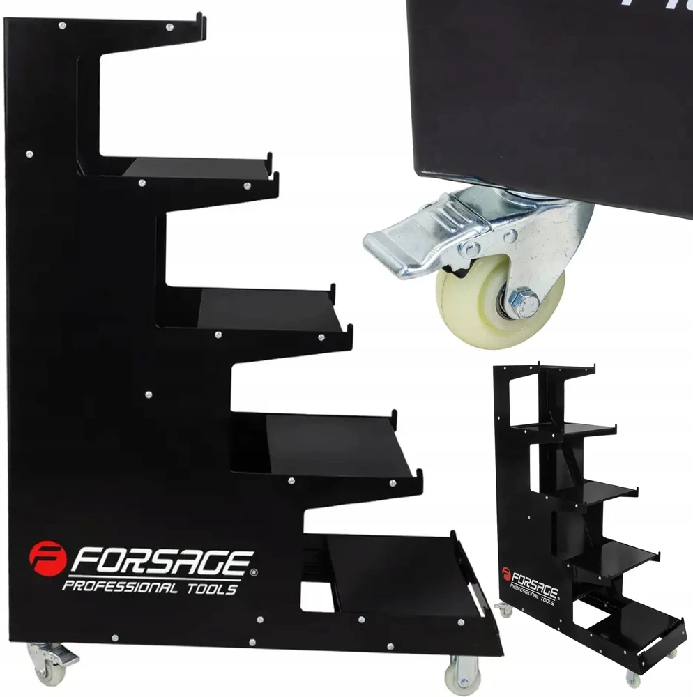 Forsage Mobilus ekspozicinis stelažas-regalas 1350x1000x400mm 5 lentynos iki 300kg
