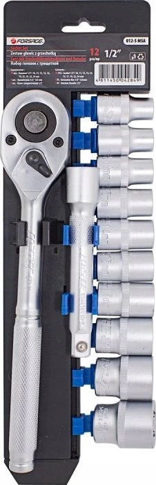 Forsage RATCHET LIETUVO RINKINYS 1/2 SOCET 1 2vnt Cr-V