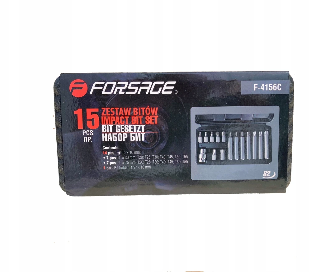 Forsage TORX antgalių rinkinys 15 vnt. El T20-T55 (ilgis: 30/75 mm)