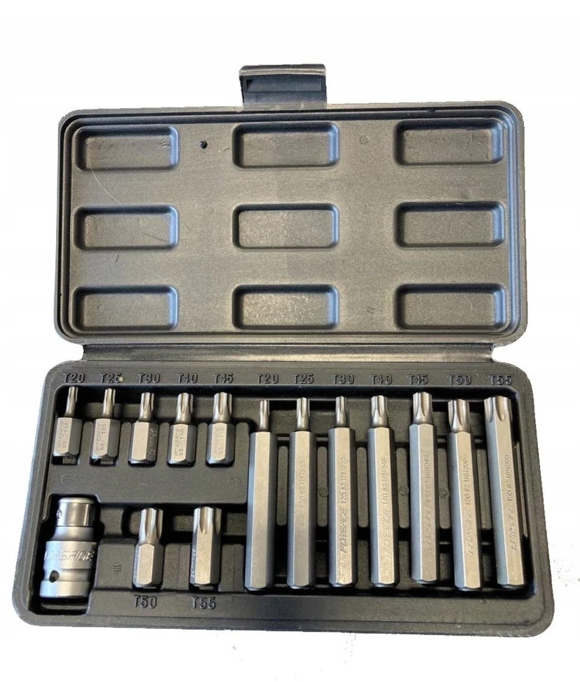 Forsage TORX antgalių rinkinys 15 vnt. El T20-T55 (ilgis: 30/75 mm)