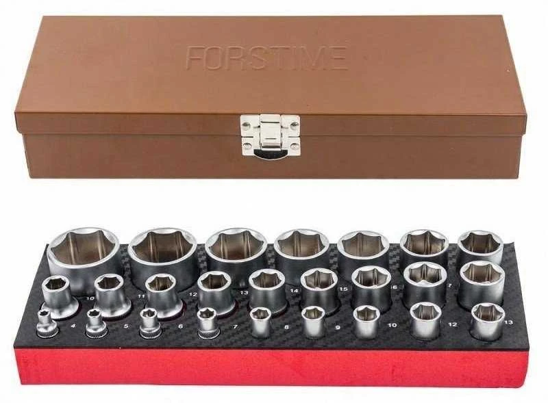 Forsage Antgalių rinkinys 1/4'' & 1/2'' 25 vnt. (4-32mm) (šešiabriaunių)