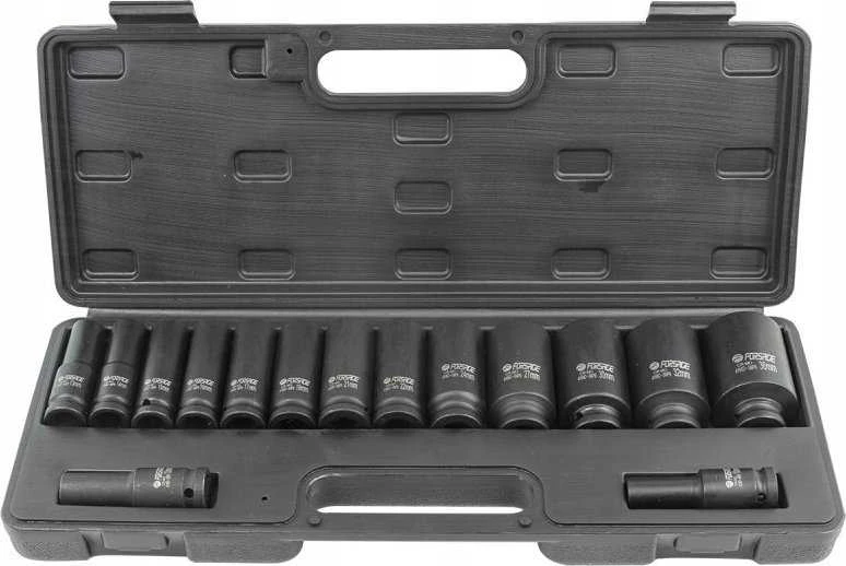 Forsage Gilaus smūgio antgalių rinkinys 1/2'' 15 vnt. (6 briaunų) (10-36mm)