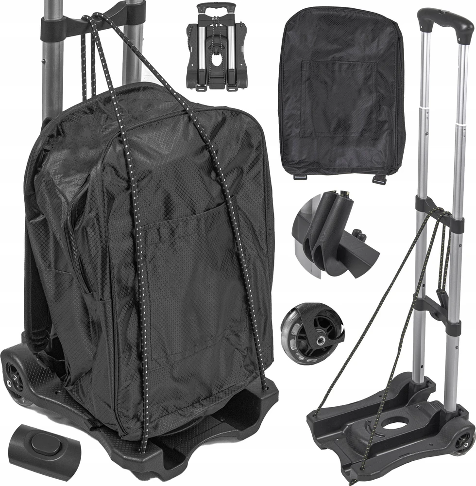 Forsage sulankstomas platforminis vežimėlis su krepšiu (40 kg talpa)
