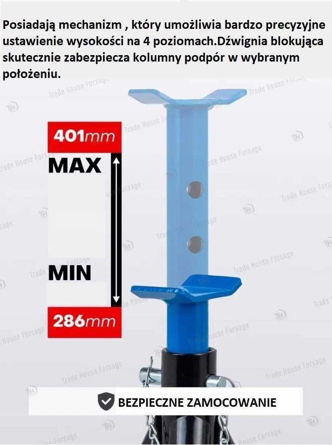 Forsage Ramstukai, atraminės stovai automobiliui, sulankstomi, 3 t (rinkinys, 2 vnt.)
