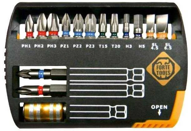 Forte_Tools Antgalių rinkinys Forte tools BT15-00, 15 vnt.