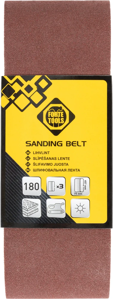 „Forte Tools“ begalinis diržas 75x457 Nr. 180, 3 vnt. pėdos