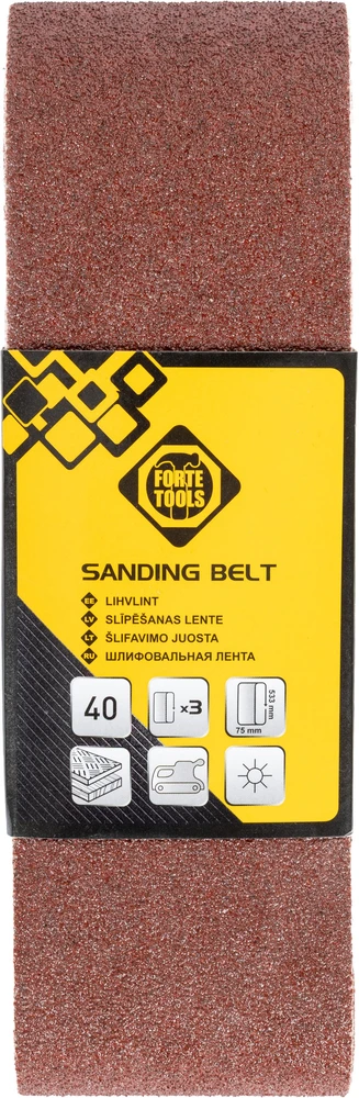 „Forte Tools“ begalinis diržas 75x533 Nr. 40 3 vnt. pėdos