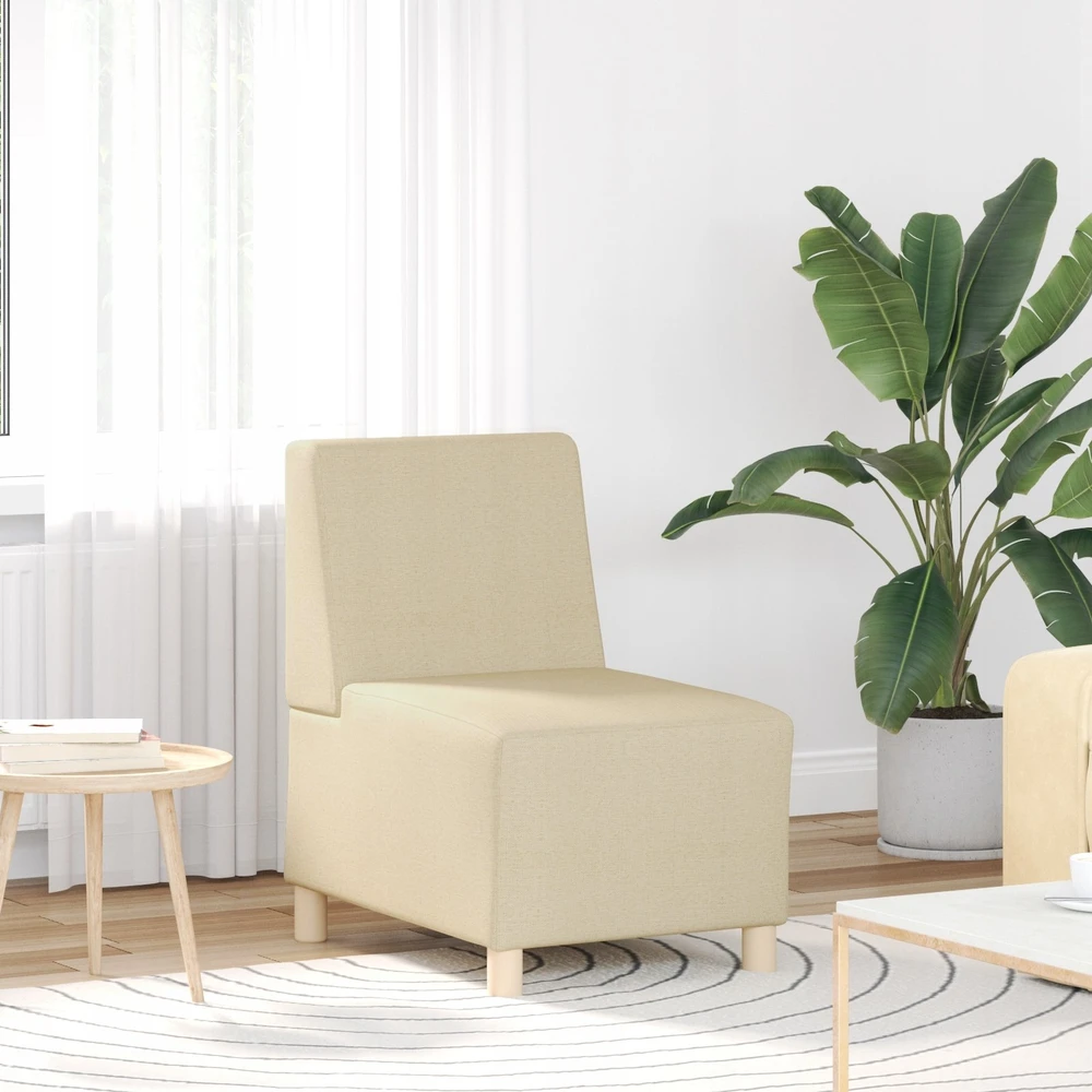 Modulinis sofa vienetas be rankų 2 vnt. Kreminė audinys