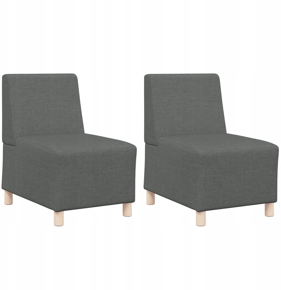 Modulinis sofa vienetas be rankų 2 vnt. Tamsiai pilka audinys