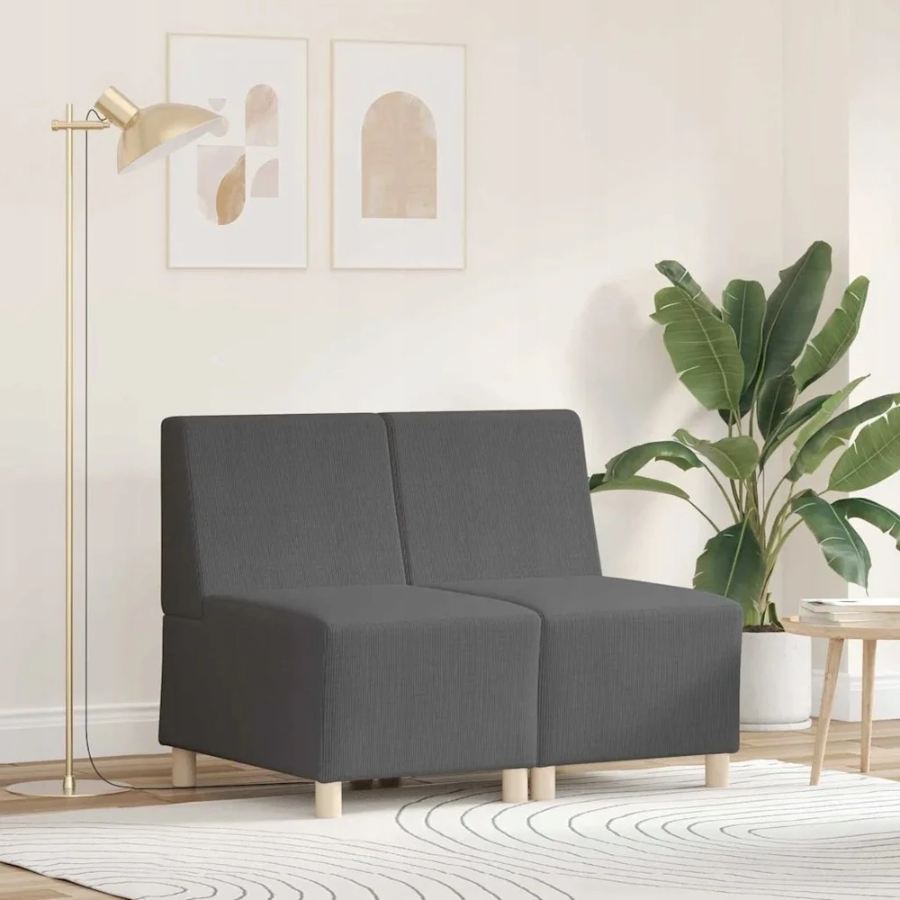 Modulinis sofa vienetas be rankų 2 vnt. Tamsiai pilka
