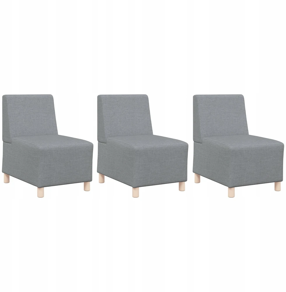 Modulinis sofa vienetas be rankų 3 vnt. Šviesiai pilka audinys