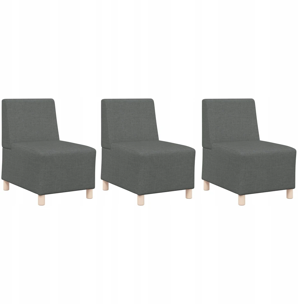 Modulinis sofa vienetas be rankų 3 vnt. Tamsiai pilka audinys