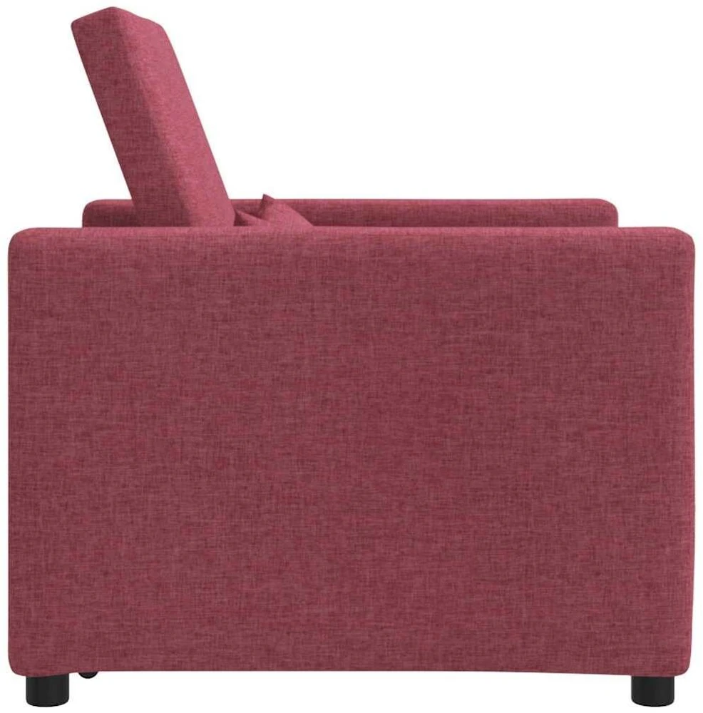 Fotelis Ištraukiamas sofa-lova vienvietis Vyno raudonumo audinys