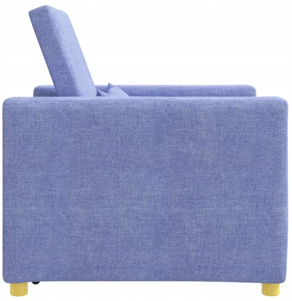 Fotelis Ištraukiamas sofa-lova vienvietis Džinsinė mėlyna audinys