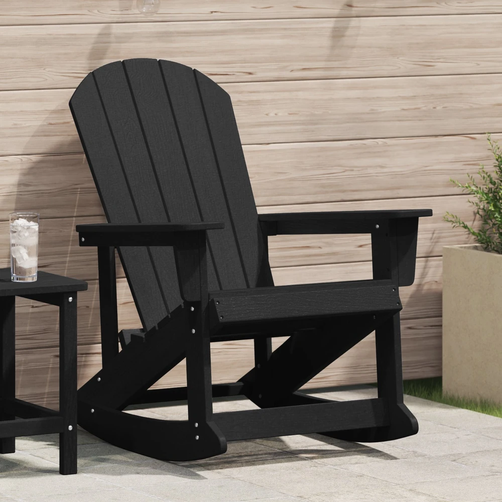 Adirondack supama kėdė Juoda HDPE