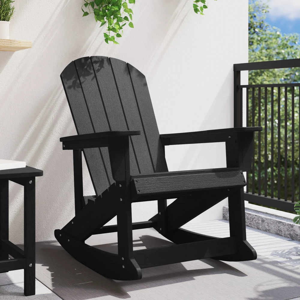 Adirondack supama kėdė Juoda HDPE