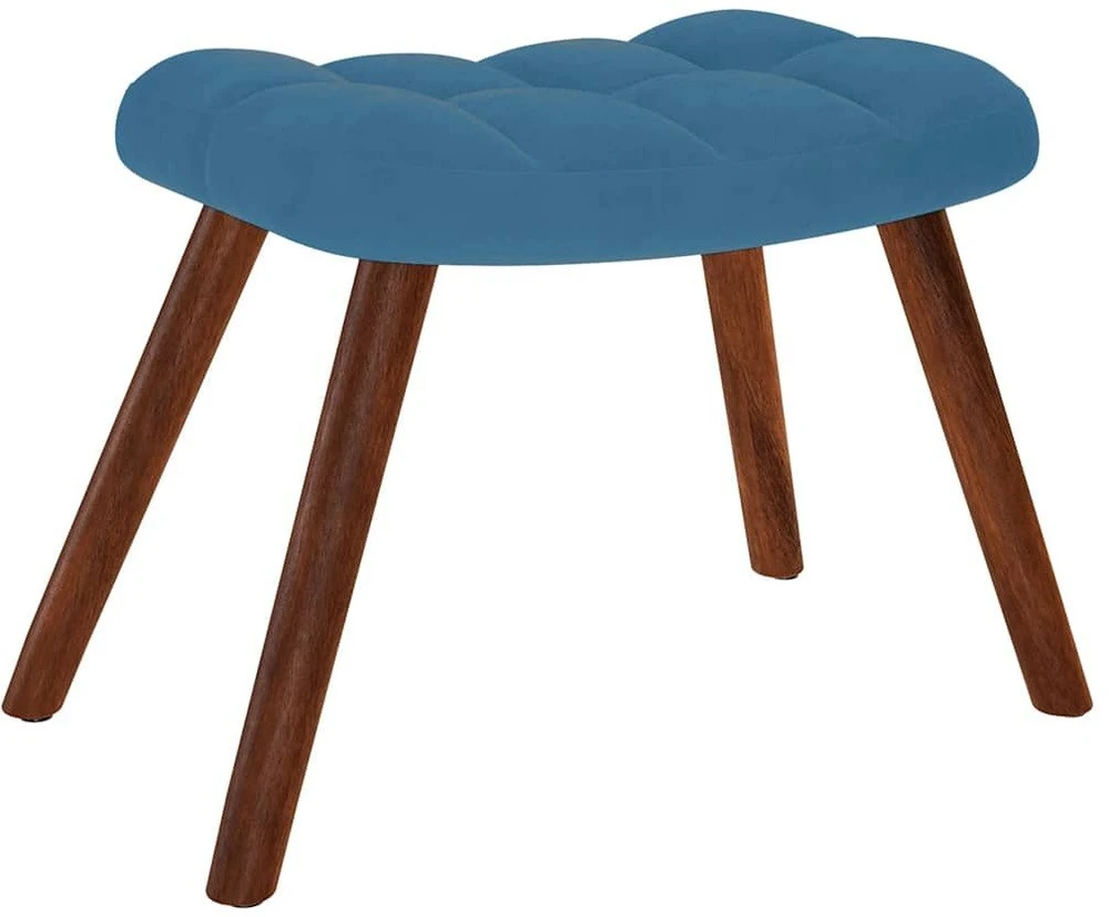 supama kėdė su taburete Mėlyna Velvet