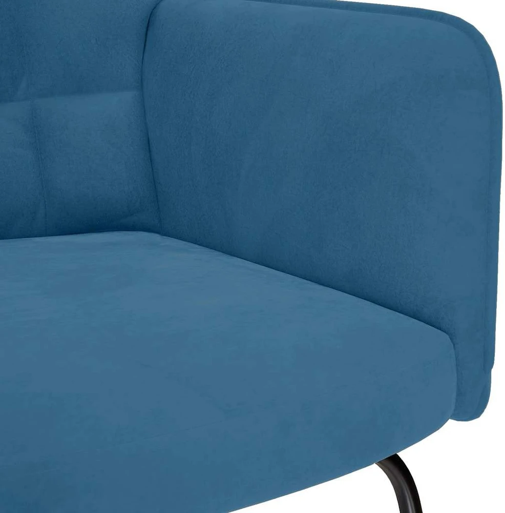 supama kėdė su taburete Mėlyna Velvet