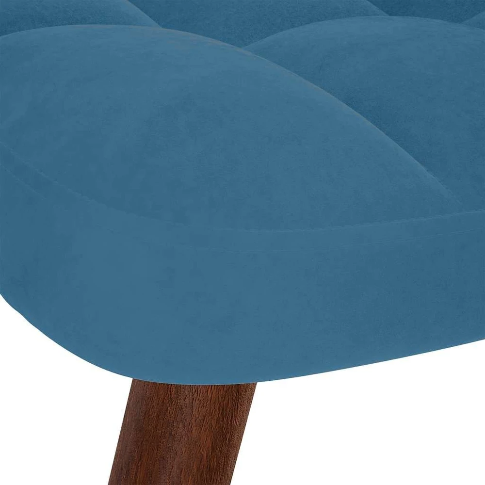 supama kėdė su taburete Mėlyna Velvet