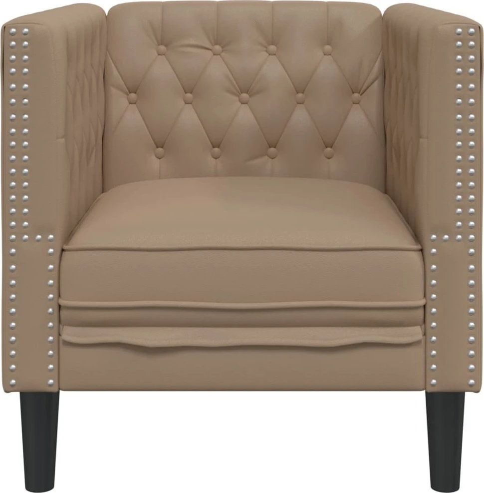 Sofa Chesterfield krėslas, kapučino spalvos, dirbtinė oda