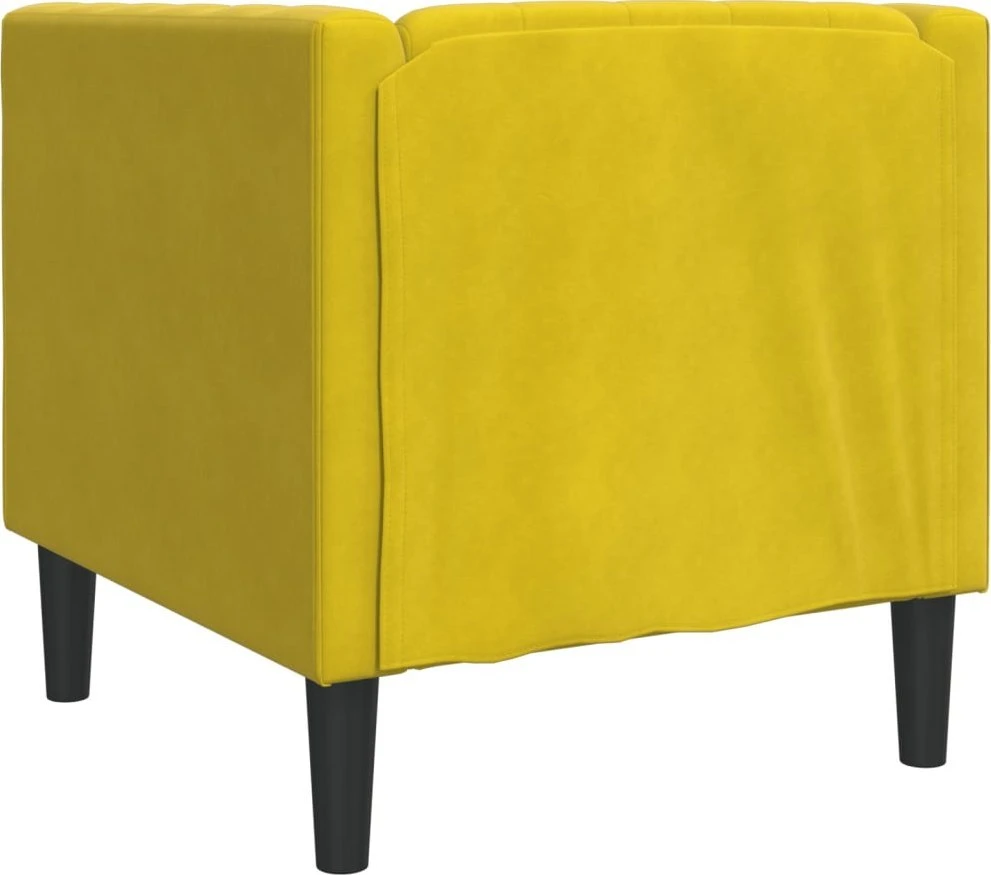 Sofa Chesterfield krėslas, geltonos spalvos, aksomas