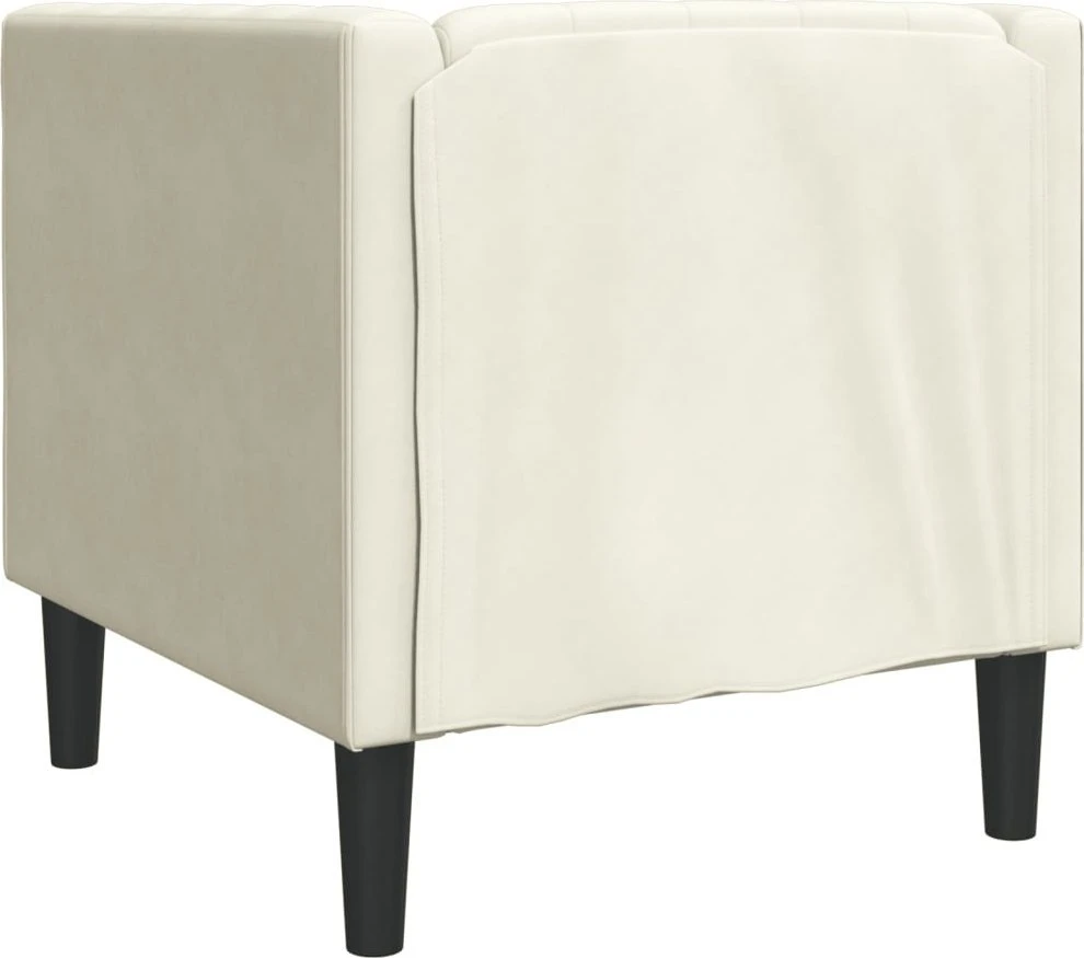 Sofa Chesterfield krėslas, kreminės spalvos, aksomas