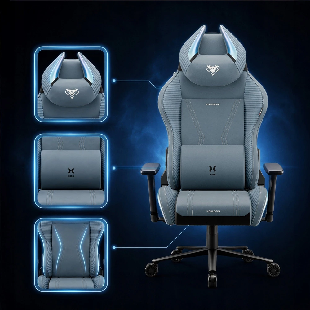 Diablo Chairs Diablo X-Horn 2.0 Normal Size Rainbow Mėlyna materiałowy mėlyna