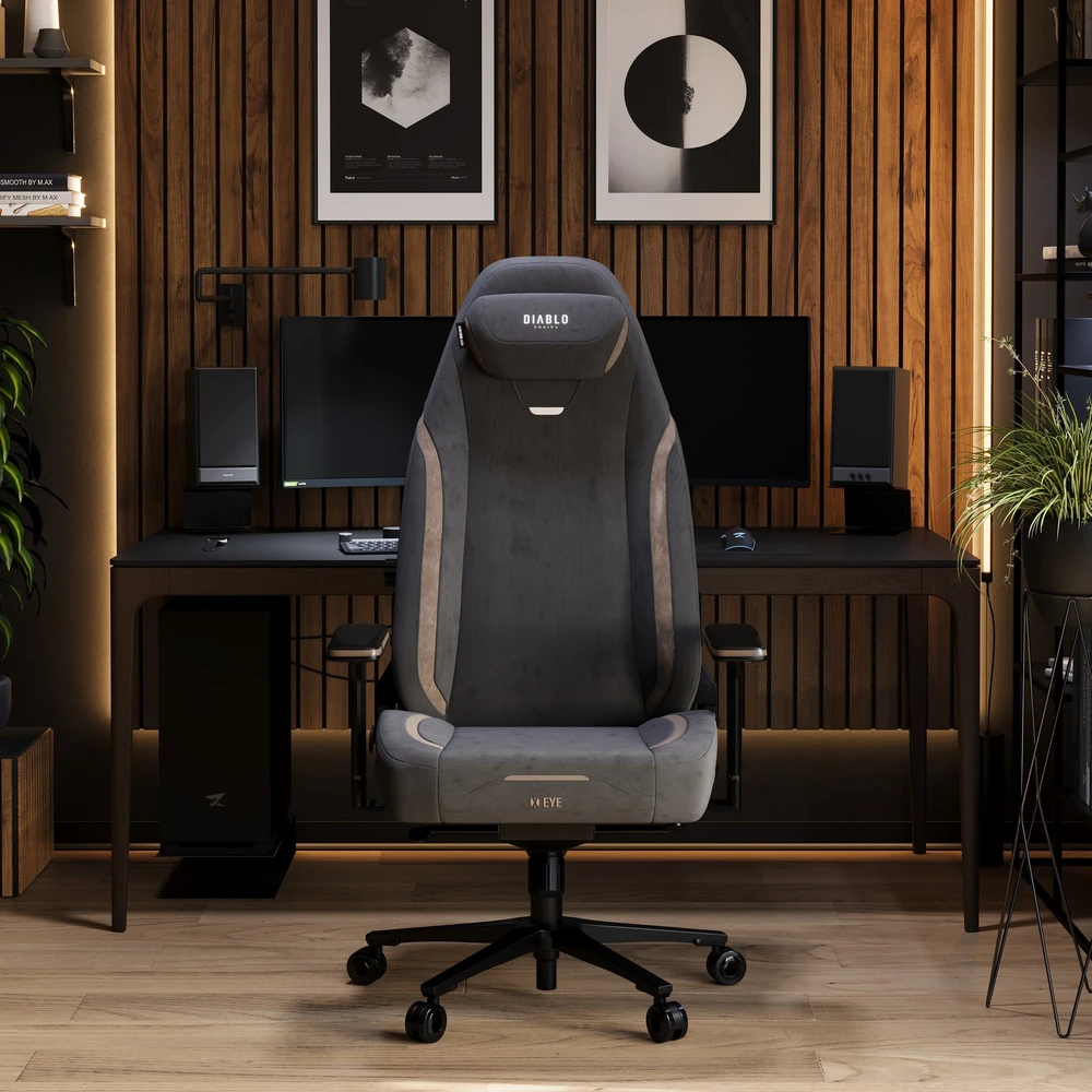 Diablo Chairs Diablo X-Eye 2.0 Normal Size Soft Juodas ergonominė kėdė