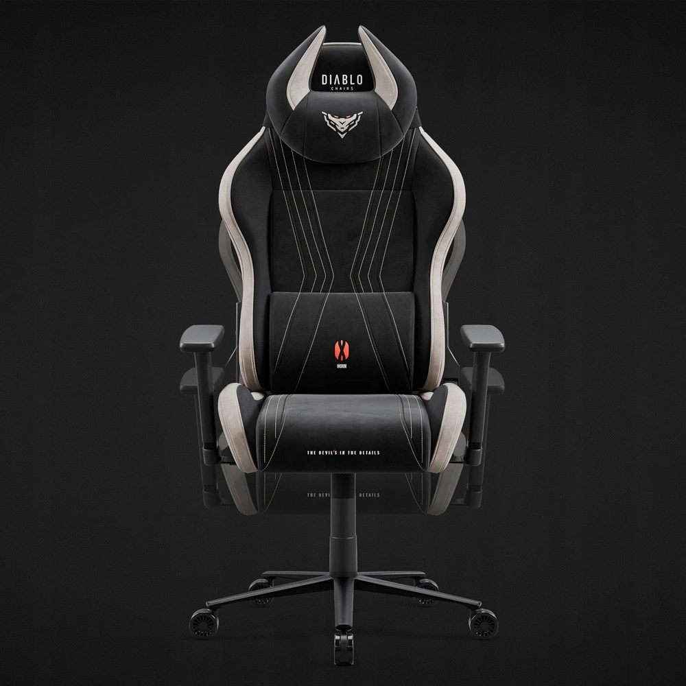 Diablo Chairs Diablo X-Horn 2.0 Fabric Normal Size Camel Juodas ergonominė kėdė