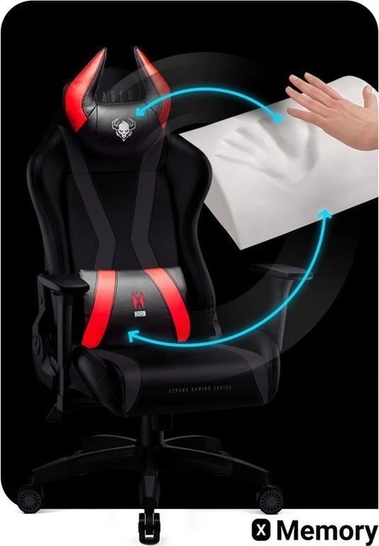 Bez Marki Diablo Chairs Diablo X-Horn 2.0 King Size Juodas-Raudona ergonominė kėdė