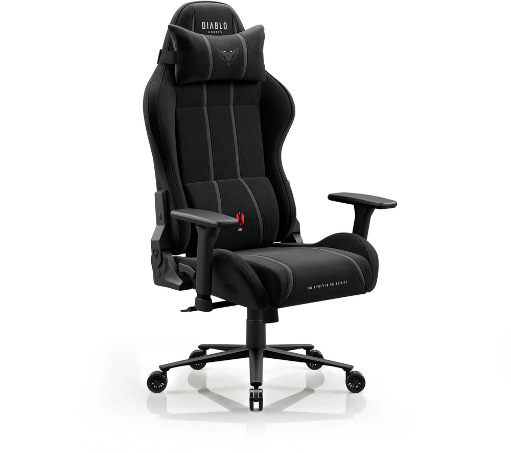 Diablo Chairs Diablo X-One 2.0 Normal Size Burned Juoda, medžiaginė juoda