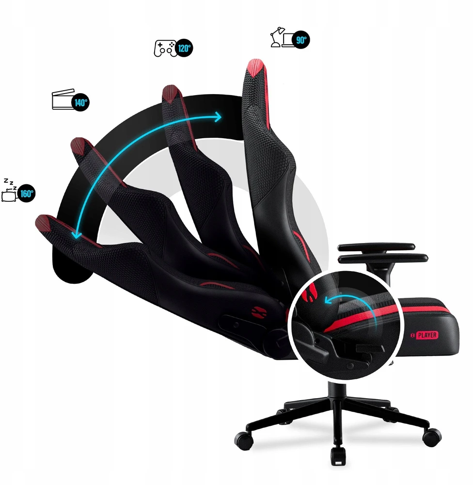 Diablo Chairs Diablo X-PLAYER 2.0 Small tamsiai raudonai-anglies