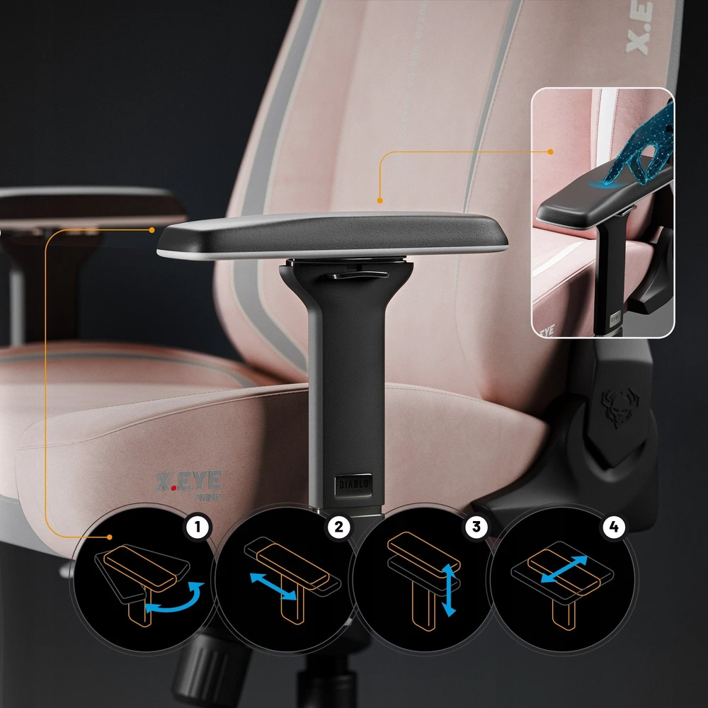Diablo Chairs Diablo X-Eye Prime - Akira Rožinė ergonominė kėdė