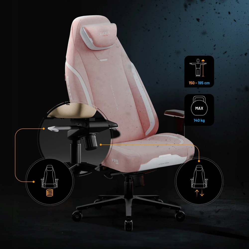 Diablo Chairs Diablo X-Eye Prime - Akira Rožinė ergonominė kėdė
