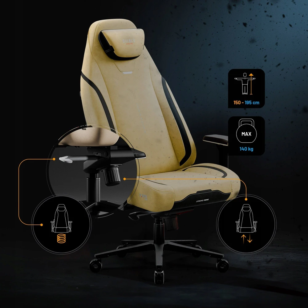 Diablo Chairs Diablo X-Eye Prime Normal Size - Broken Gold ergonominė kėdė