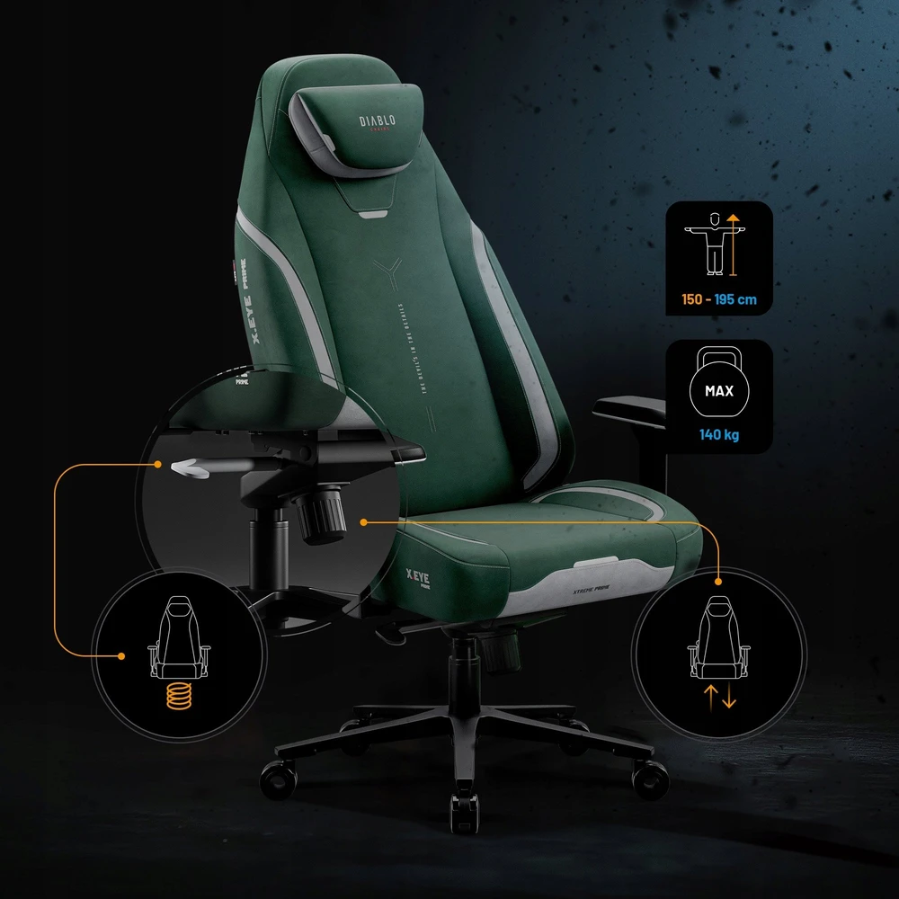 Diablo Chairs Diablo X-Eye Prime Normal Size - Forest Žalias ergonominė kėdė