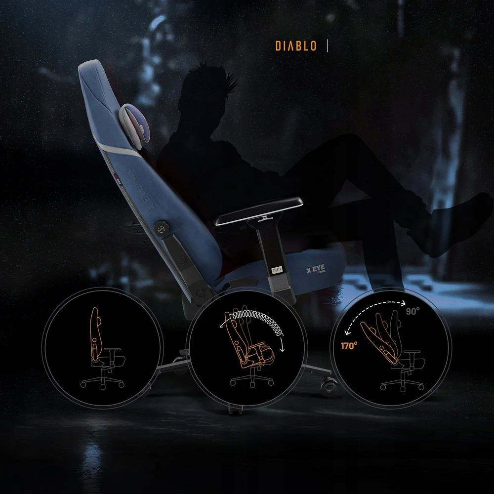 Diablo Chairs Diablo X-Eye Prime - Meta Ocean ergonominė kėdė