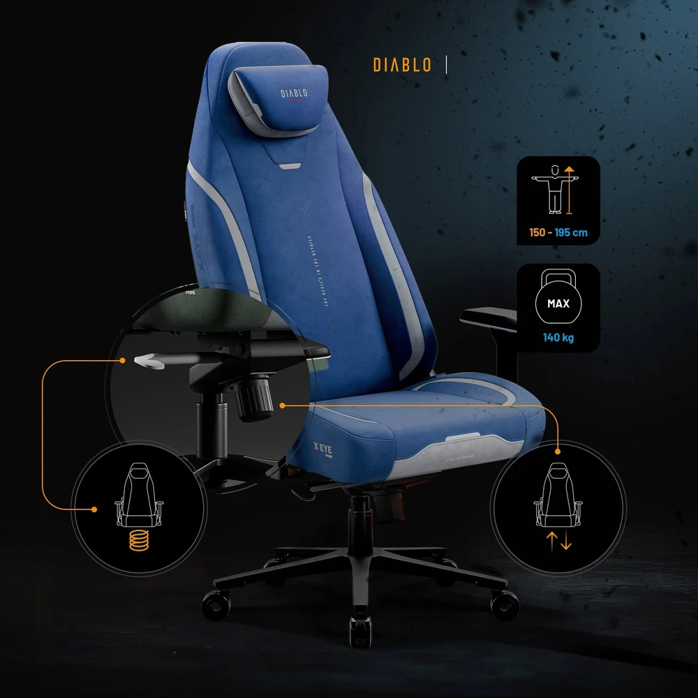 Diablo Chairs Diablo X-Eye Prime - Meta Ocean ergonominė kėdė