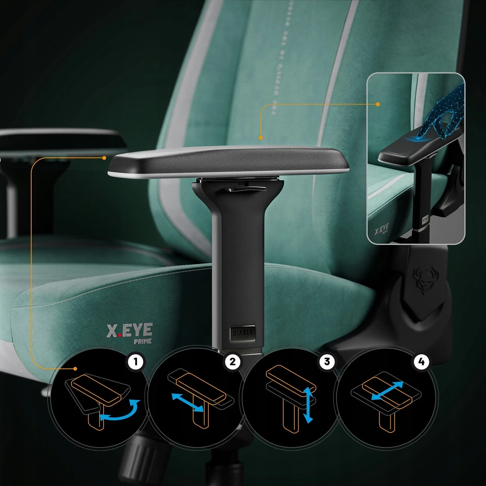 Diablo Chairs Diablo X-Eye Prime Normal Size - Mystic Mint ergonominė kėdė