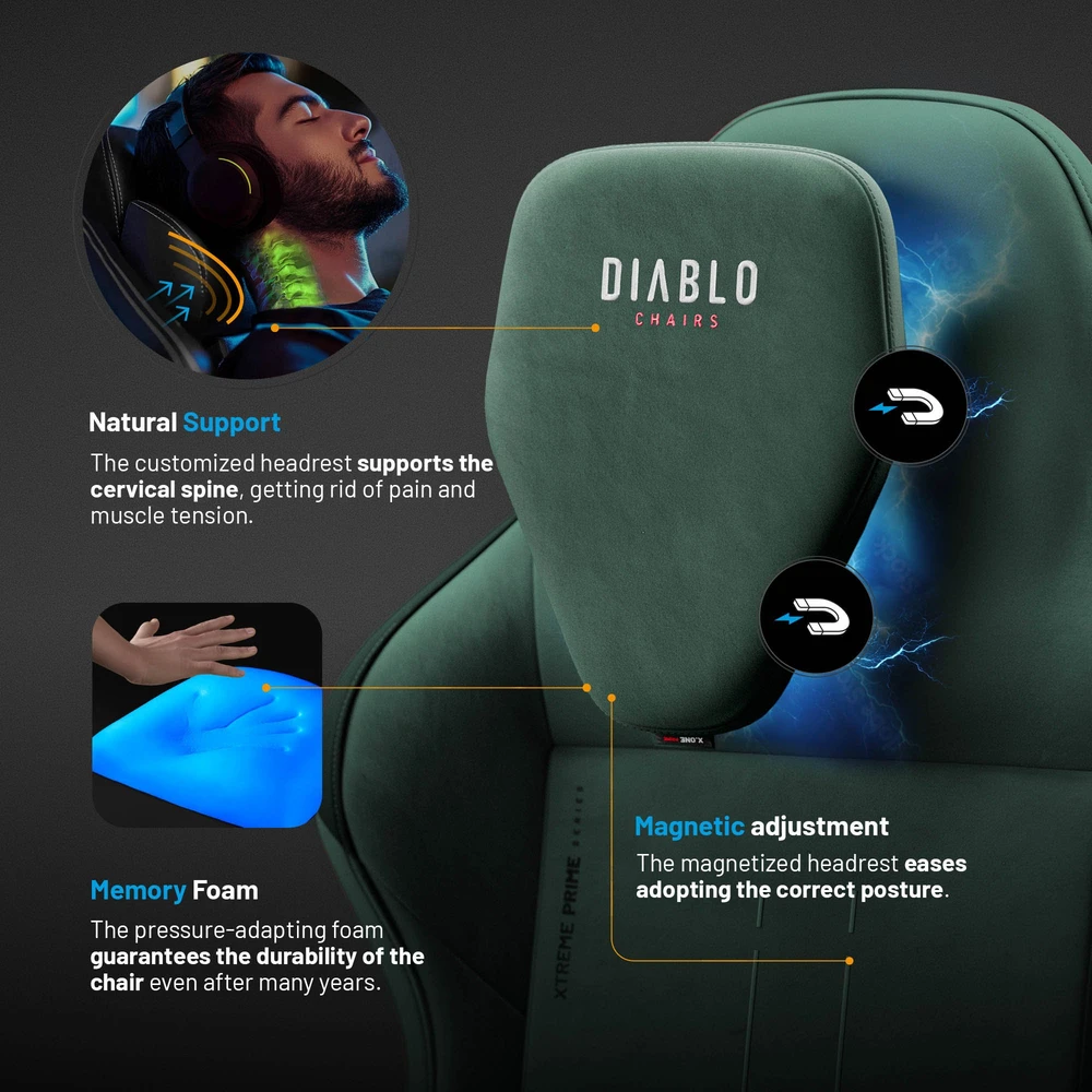 Diablo Chairs Diablo X-One Prime Normal Size - Forest Žalias ergonominė kėdė