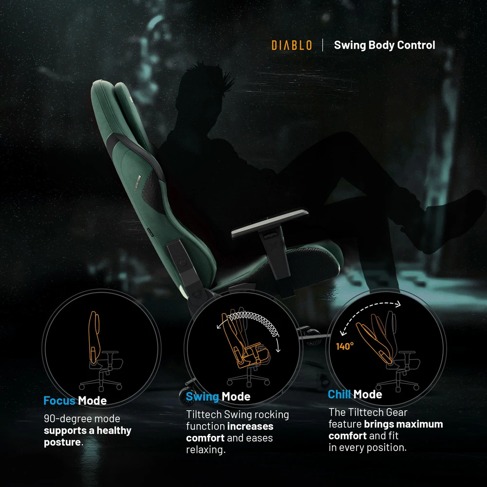Diablo Chairs Diablo X-One Prime Normal Size - Forest Žalias ergonominė kėdė