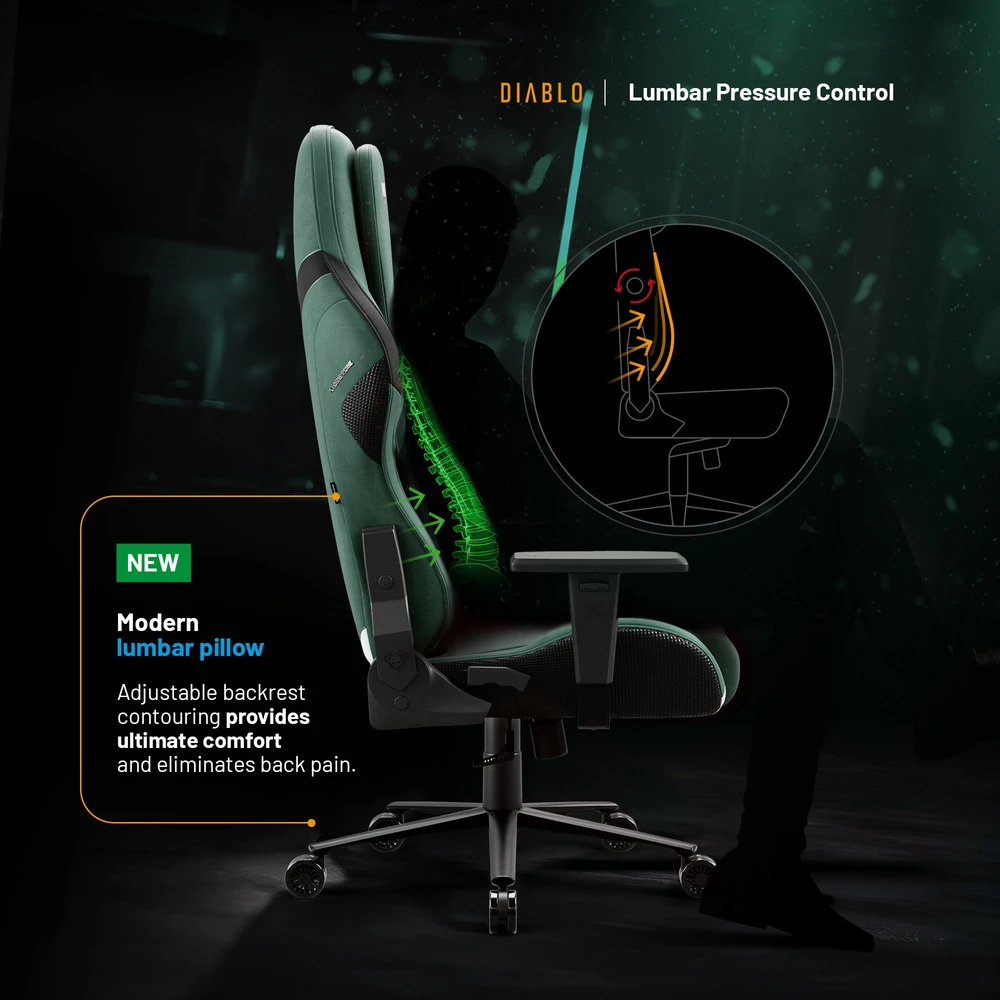 Diablo Chairs Diablo X-One Prime Normal Size - Forest Žalias ergonominė kėdė