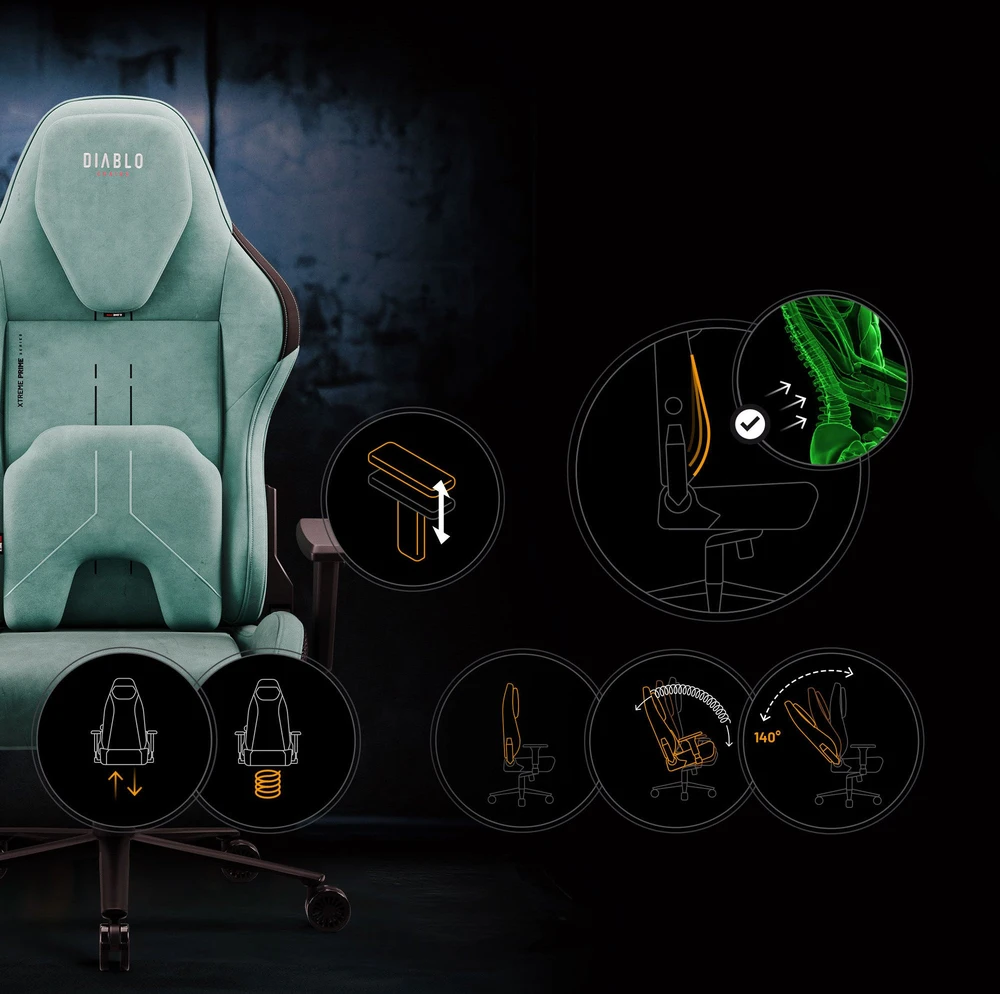 Diablo Chairs Diablo X-One Prime Normal Size - Mystic Mint ergonominė kėdė